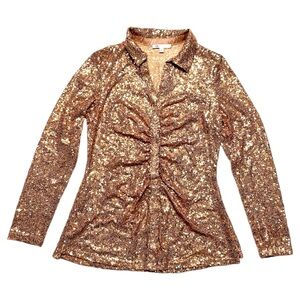 DR2 Gold Sequin Women's Top MEDIUM
